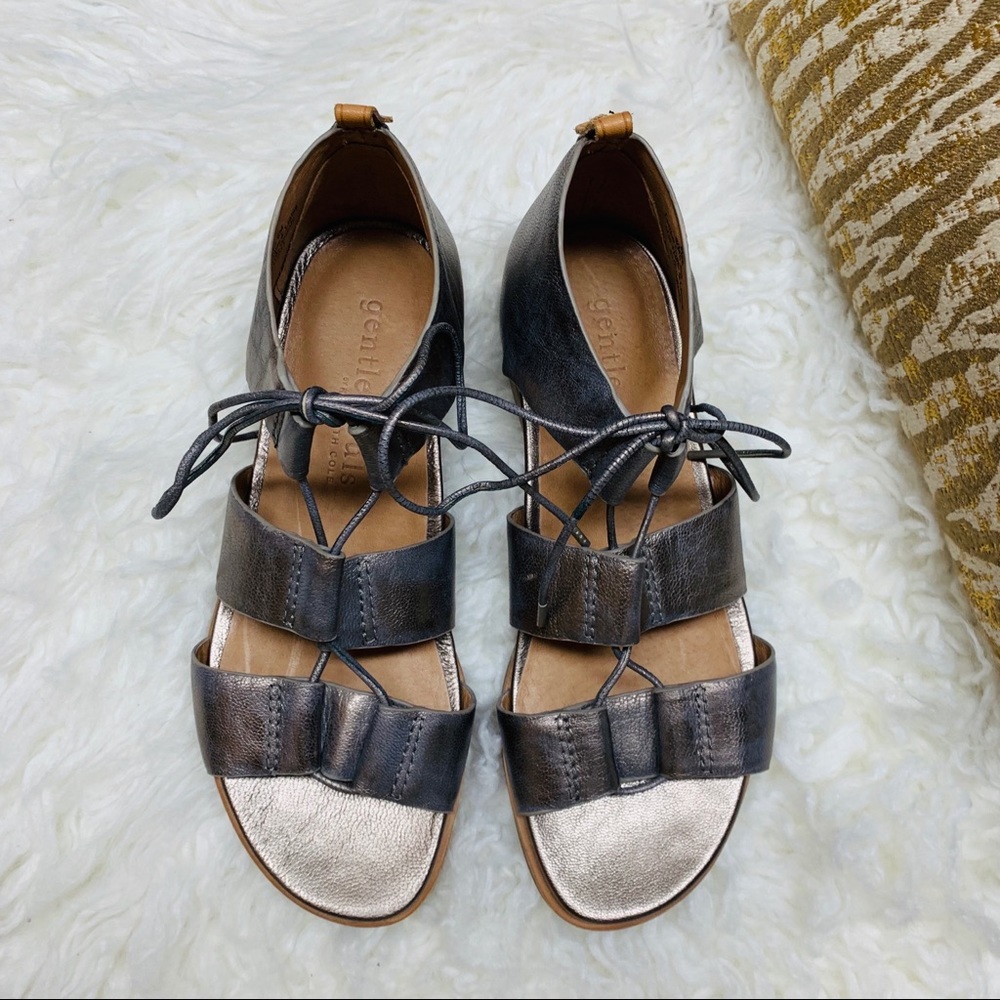Gentle Souls Fina Metallic Gladiator Sandal Size 6 - Picture 4 of 12